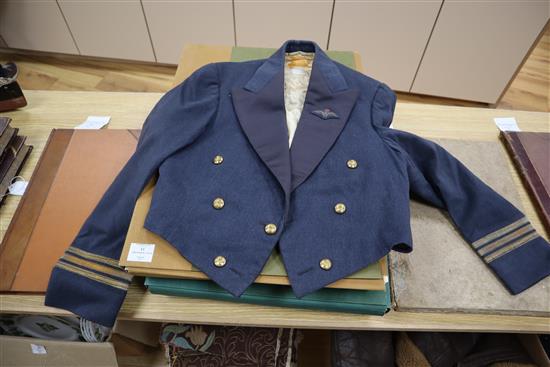 WWII RAF uniforms, flight jacket, goggles, formerly owned by Flight Lieutenant J F Hatton, together with shooting medals